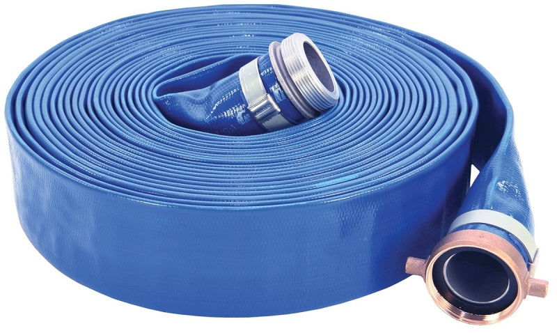 Abbott Rubber 1148-2000-50NPSH Discharge Hose, 2 in ID, 50 ft L, Male x Female, PVC, Blue