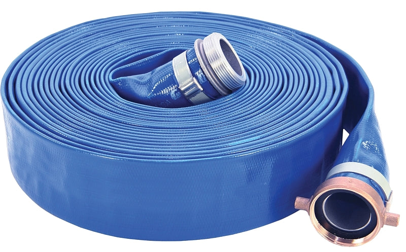 Abbott Rubber 1147-2000-50-FN Pump Discharge Hose Assembly, 2 in ID, 50 ft L, Female NPSH Swivel x Male NPT Nipple, PVC