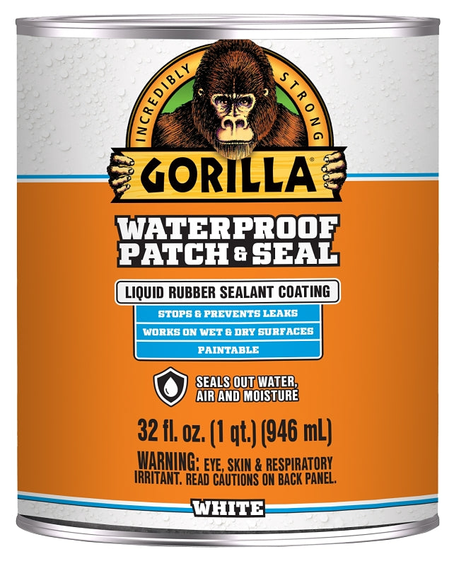 Gorilla 105340 Rubberized Coating, Waterproof, White, 32 oz