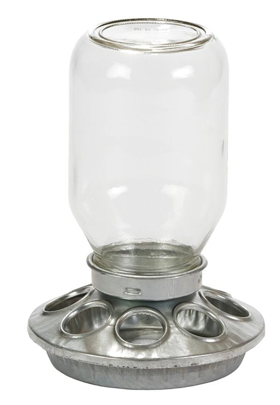 Little Giant MJ9810 Baby Chick Feeder, 1 qt Capacity, 8-Compartment, Embossed, Rounded Edge, Steel, Clear