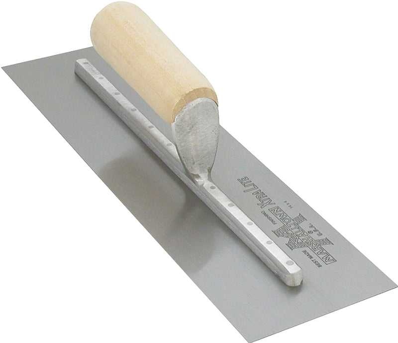 Marshalltown MX66 Finishing Trowel, 16 in L Blade, 4 in W Blade, Spring Steel Blade, Straight Handle, Wood Handle