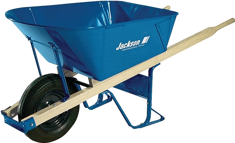 Jackson M11T22 Contractor Wheelbarrow, 6 cu-ft Volume, Steel, 1-Wheel, Pneumatic Wheel, 16 in Wheel