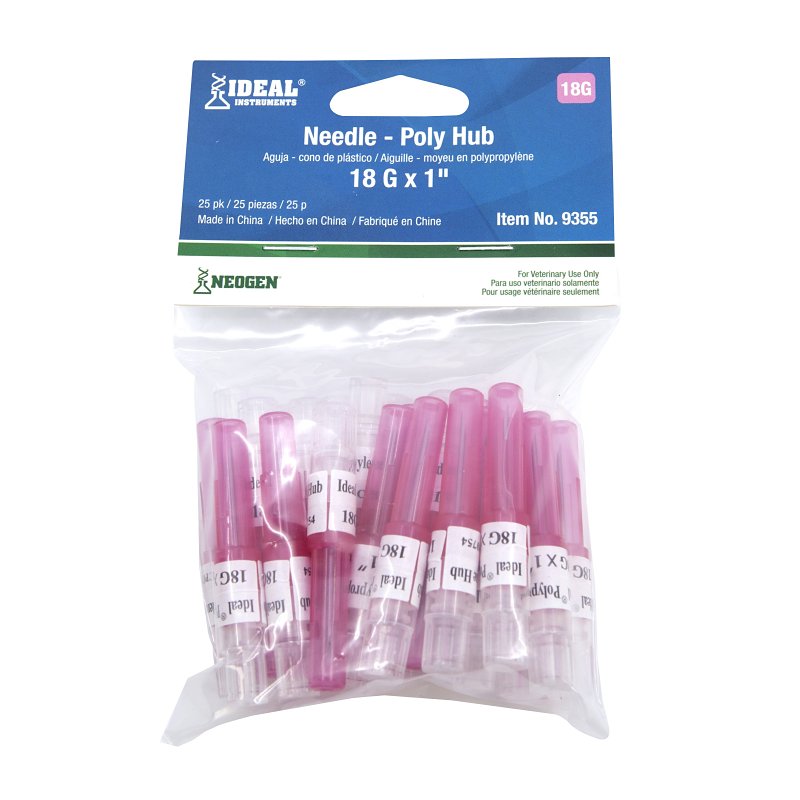 Neogen 9355 Needle, 18 ga, 1 in L, 25/PK