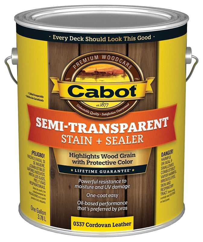 Cabot 140.0000337.007 Deck and Siding Stain, Cordovan Brown, Liquid, 1 gal