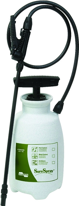 CHAPIN Lawn & Garden Series 10000 Compression Sprayer, 0.5 gal Tank, Poly Tank, 34 in L Hose, White