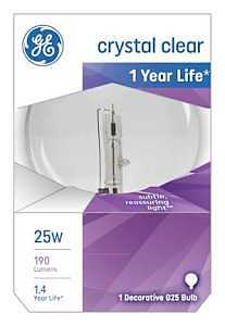 GE 12983 Light Bulb, 25 W, G25 Lamp, E26 Medium Lamp Base, 190 Lumens, 2500 K Color Temp, Soft White Light