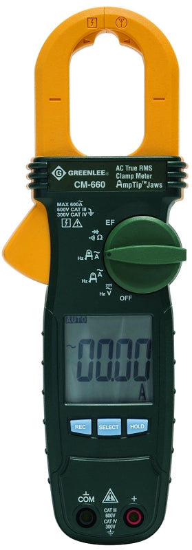 Greenlee CM-660 Clamp Meter, 6000 Count Resolution, LCD Display