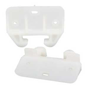 US Hardware WP-8813C Drawer Guide, Plastic, White, 2/CD