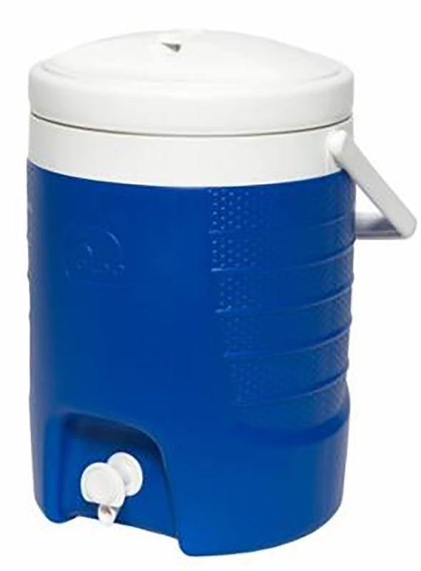 Igloo 41150 Water Jug, 2 gal Cooler, Pushbutton Spigot, Majestic Blue/White