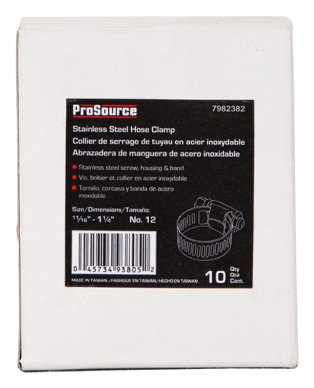 ProSource HCRSS12 Interlocked Hose Clamp, Stainless Steel, Stainless Steel