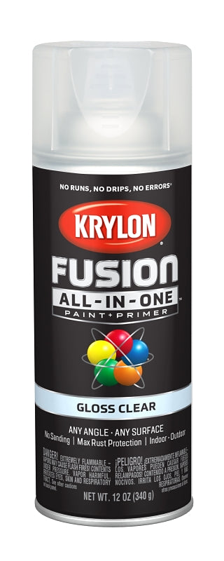 Krylon K02705007 Spray Paint, Gloss, Clear, 12 oz, Can