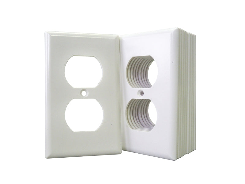 Eaton Wiring Devices 2132W-JP Series Receptacle Wallplate, Duplex, Standard-Size, 4-1/2 in L, 2-3/4 in W, 1-Gang, White