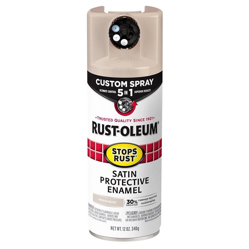 Stops Rust 376879 Rust Preventative Spray Paint, Satin, French Beige, 12 oz, Can