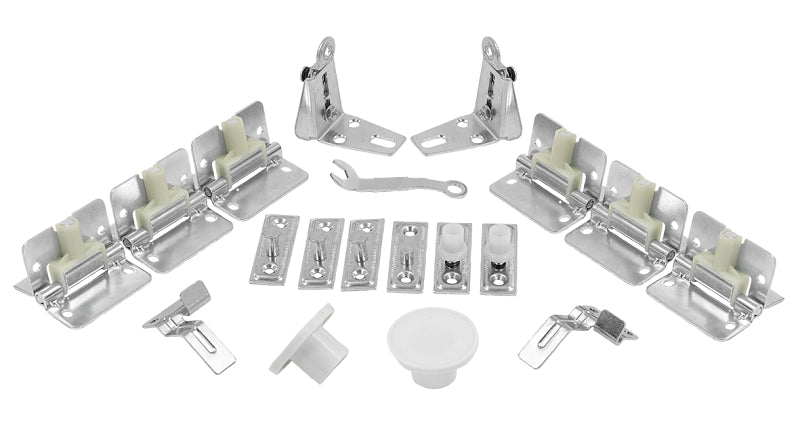 Renin BF1700-04800-BW Hardware Track Set, 48 in L Track, Steel, For: 3/4 to 1-3/4 in THK Bi-Fold Doors