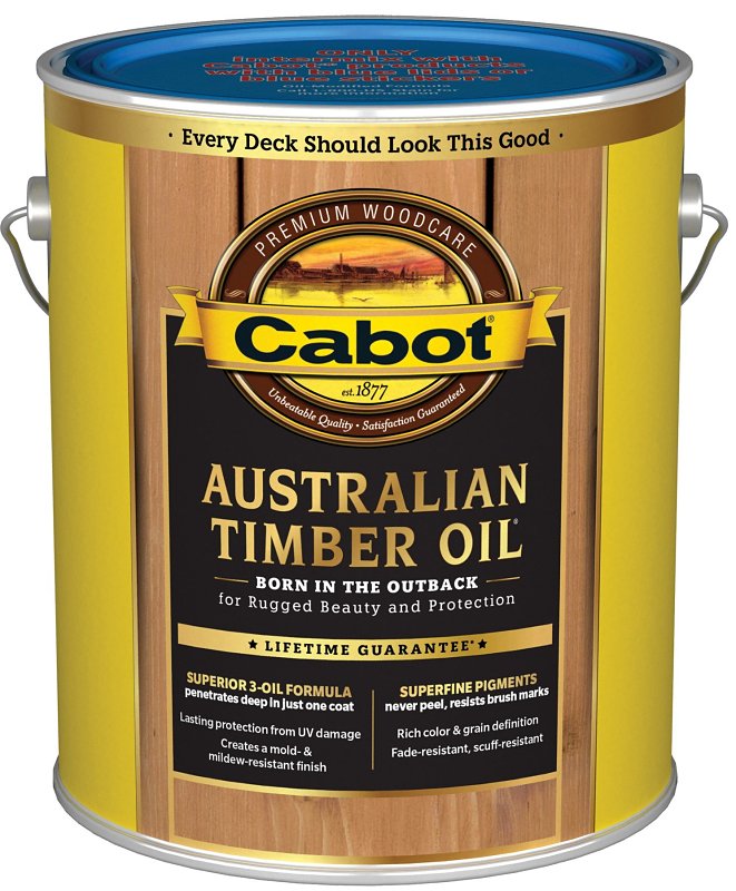 Cabot 142.0019400.007 Water Reducible Australian Timber Oil, 3.78 l, Can, Liquid, Natural, 250 - 350 sq-ft/gal