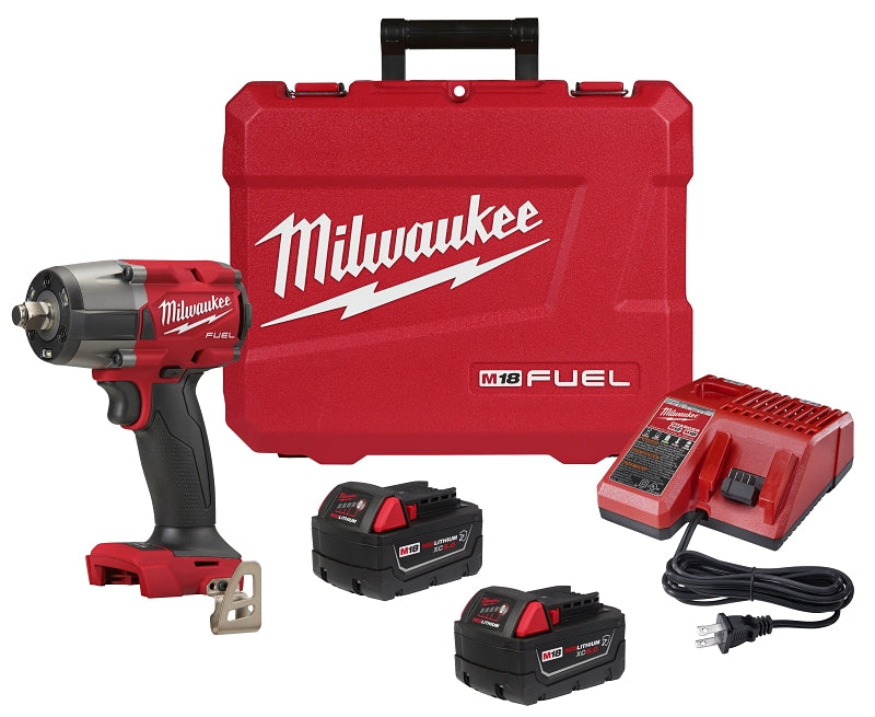 Milwaukee M18 FUEL Series 2962-22R Impact Wrench Kit, Battery Included, 18 V, 5 Ah, 1/2 in Drive, Square Drive