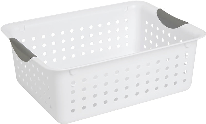 Sterilite Ultra 16248006 Storage Basket, 0.9 cu-ft Capacity, Plastic, White