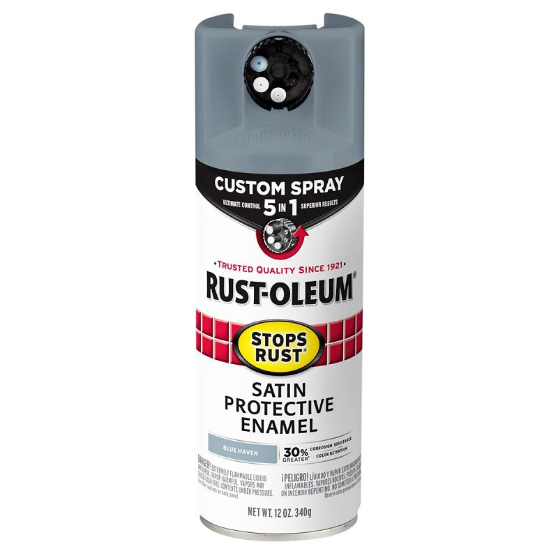 Stops Rust 383423 Rust Preventative Spray Paint, Satin, Blue Haven, 12 oz, Can