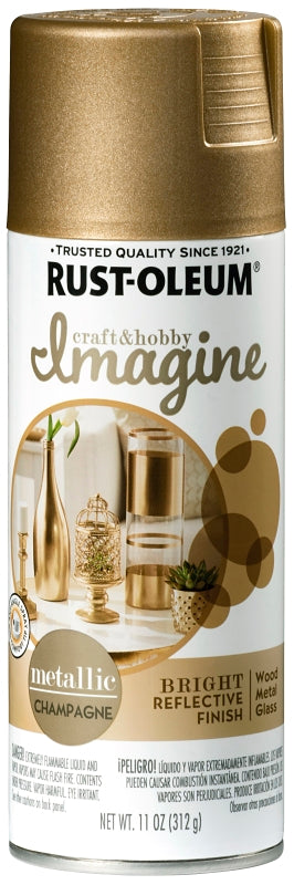 Rust-Oleum Imagine 354080 Craft Spray Paint, Metallic, Champagne, 11 oz, Can