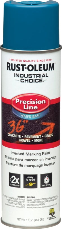 Rust-Oleum 203031 Inverted Marking Spray Paint, APWA Caution Blue, 17 oz, Can
