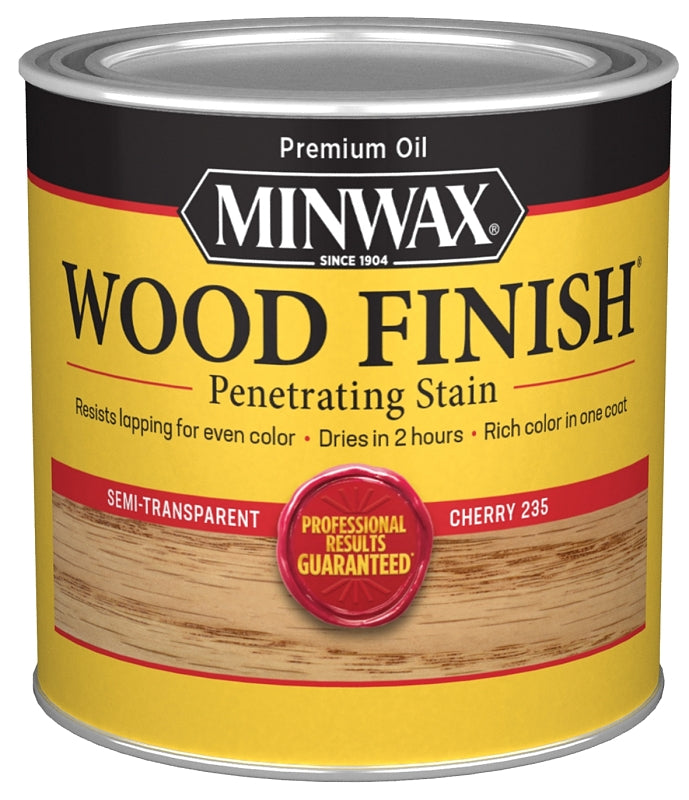 Minwax 223504444 Wood Stain, Cherry, Liquid, 0.5 pt, Can