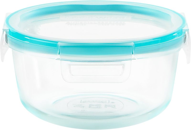 Snapware 1109306 Food Container, 4 Cups Capacity, Glass, 6-1/2 in Dia, 3-1/4 in H