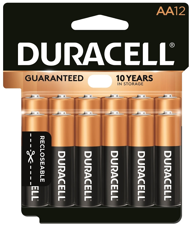 Duracell COPPERTOP MN1500 Series MN15RT12Z Battery, 1.5 V Battery, AA Battery, Alkaline, Manganese Dioxide