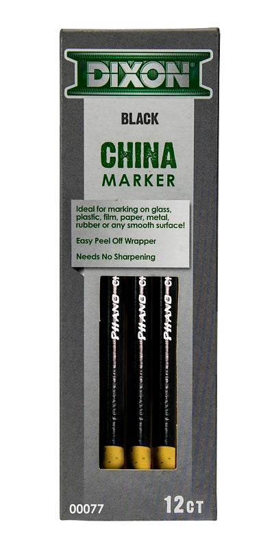 Dixon Ticonderoga 00077 China Marker, Black, 7 in L