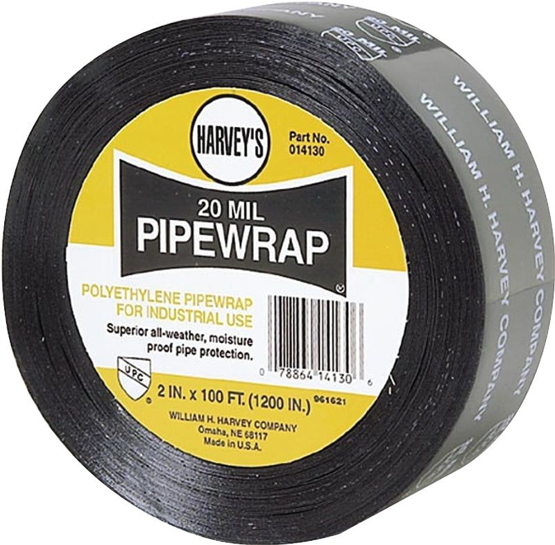 Harvey 14130 Pipe Wrap, 100 ft L, 2 in W, 20 mil Thick, Black