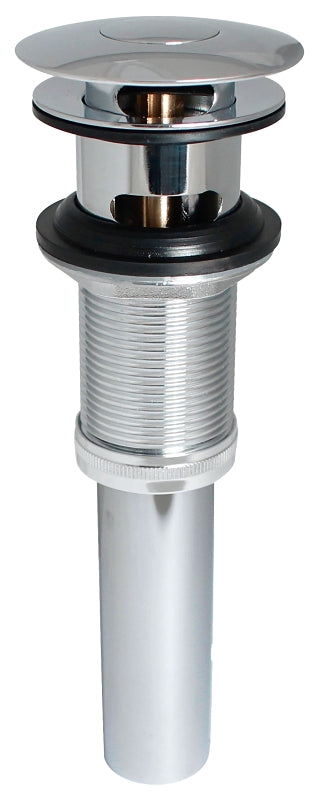 Stylewise K820-75 Pushbutton Sink Drain, 1-1/4 in Connection, Brass, Chrome