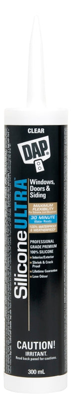 DAP 7079873392 Ultra Sealant, Clear, 24 hr Curing, -37 to 48 deg C, 300 mL Cartridge