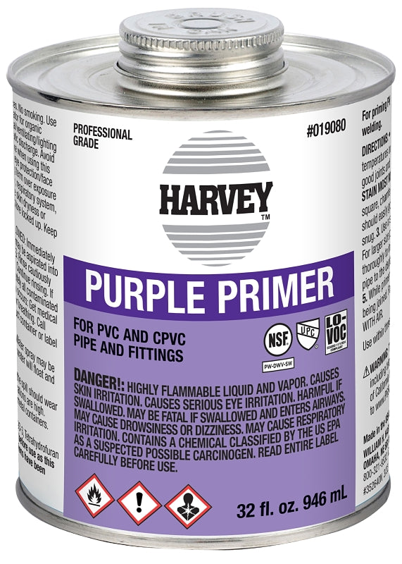 Harvey 19080-12 All-Purpose Professional-Grade Primer, Liquid, Purple, 32 oz Can