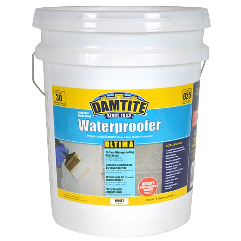 Damtite 3565 Ultima Waterproofer, White, Liquid, 5 gal