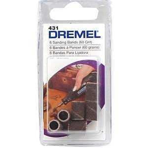 Dremel 408 Sanding Band, 1/2 in Dia Drum, 1/8 in Dia Shank, 60 Grit, Coarse, Aluminum Oxide Abrasive