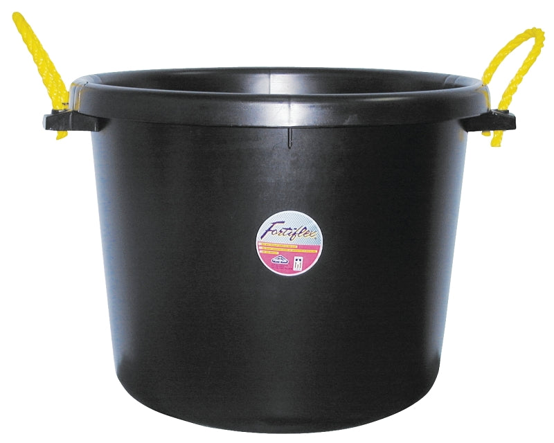 Fortex-Fortiflex MB-70BX Barn Bucket, 70 qt Volume, Polyethylene/Rubber, Black