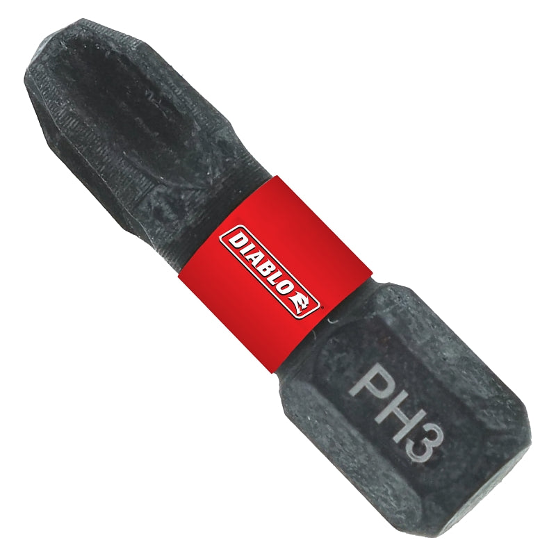 Diablo DPH31P5 Screwdriver Insert Bit, #3 Drive, Phillips Drive, 1 in L, 5/PK