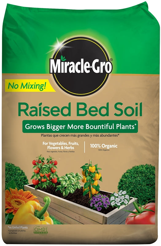 Miracle-Gro 73959430 Raised Bed Soil Bag, 1.5 cu-ft Coverage Area Bag