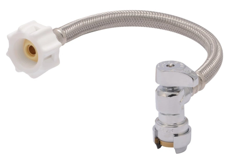 Reliance Worldwide 24656Z Braided Toilet Connector, Flexible, 1/2 in Inlet, 7/8 in Outlet, Stainless Steel Tubing