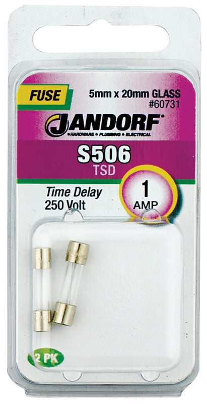 Jandorf 60731 Time Delay Fuse, 1 A, 250 V, 35 A Interrupt, Glass Body