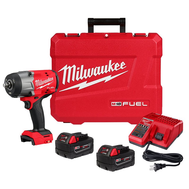 Milwaukee M18 FUEL Series 2967-22 High-Torque Impact Wrench with Friction Ring Kit, Battery Included, 18 V, 1/2 in Drive