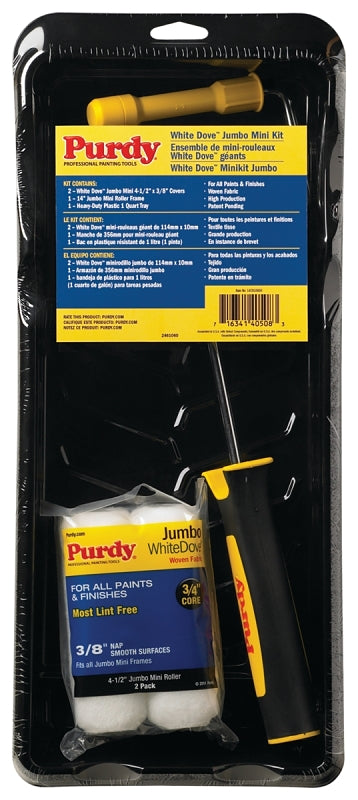 Purdy White Dove 14C810600 Jumbo Mini Paint Roller Kit, Plastic, 4-Piece