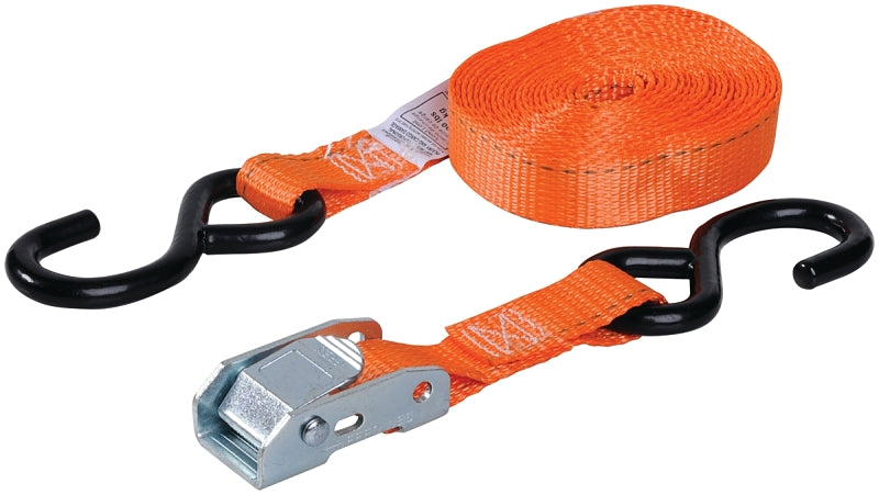 Keeper 89115 Tie-Down, 1 in W, 15 ft L, Orange, 400 lb Working Load, S-Hook End