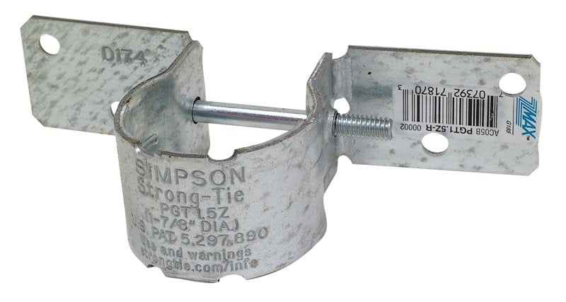 Simpson Strong-Tie PGT PGT1.5Z-R Pipe Grip Tie, 6-1/2 in W, 12 ga Thick Material, Steel, ZMAX