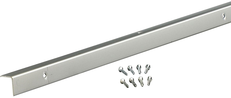 M-D 70359 Outside Corner Moulding with Screw, 96 in L, 3/4 in W, Aluminum, Silver