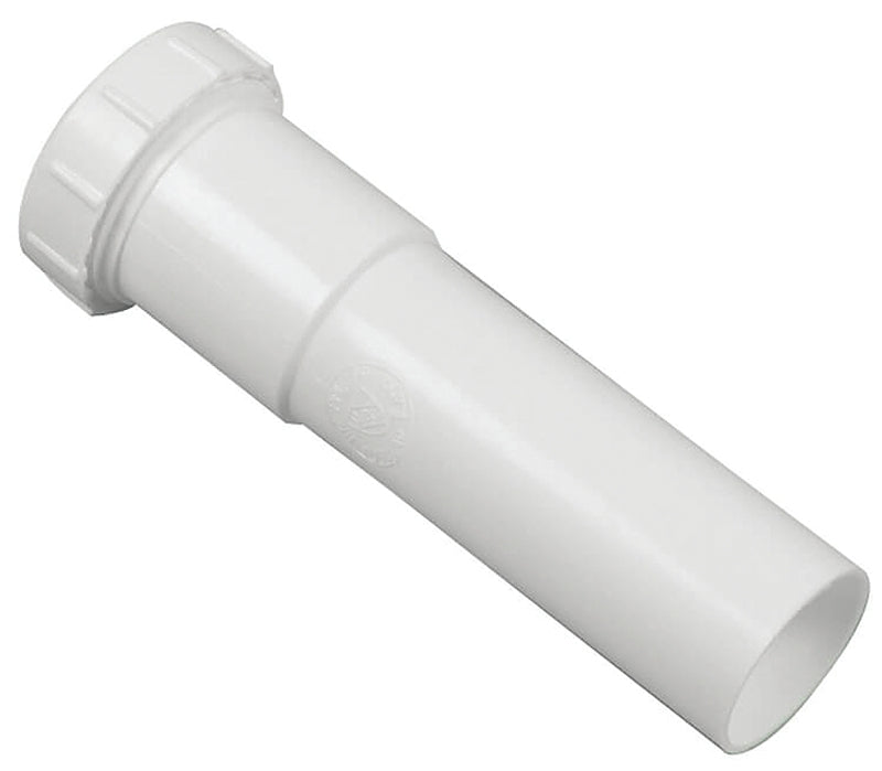 Danco 94029 Pipe Extension Tube, 1-1/2 in, 6 in L, Slip-Joint, Plastic, White