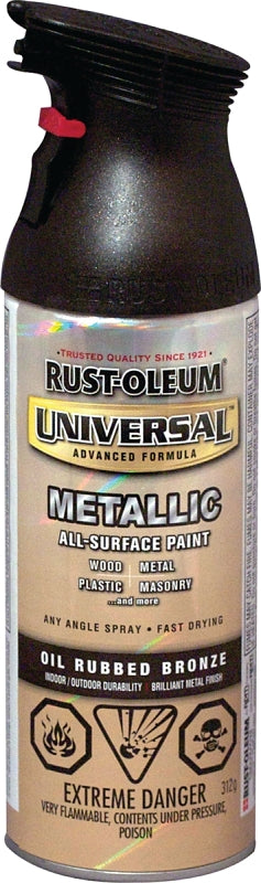 Rust-Oleum 253409 Enamel Spray Paint, Metallic, Oil Rubbed Bronze, 312 g, Can