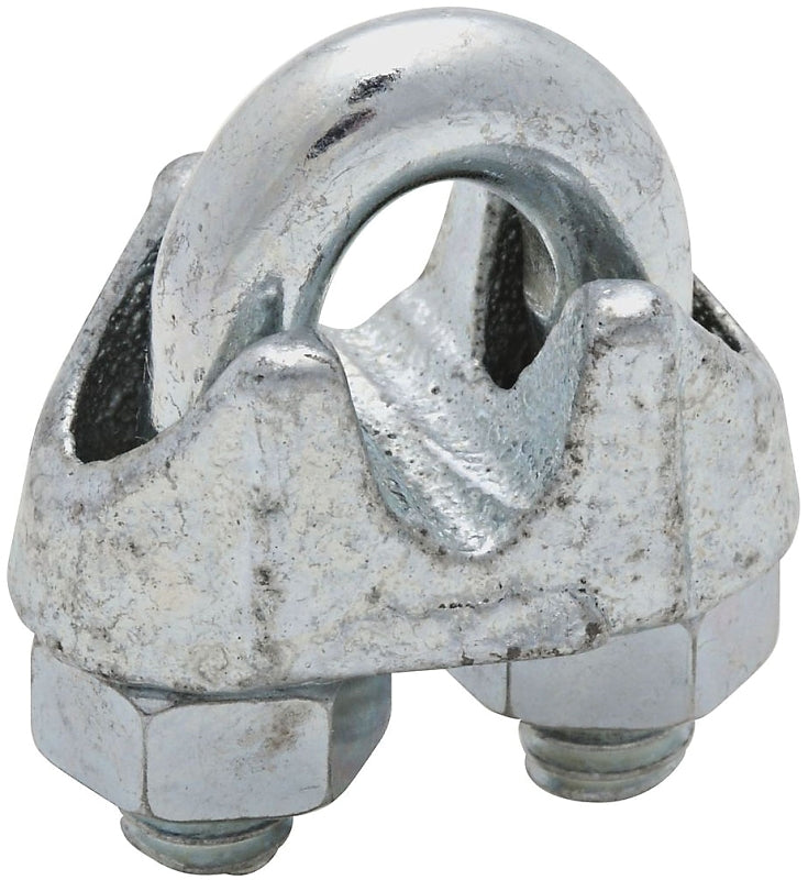 National Hardware 3230BC Series N248-294 Wire Cable Clamp, 1/4 in Dia Cable, 1 in L, Malleable Iron, Zinc