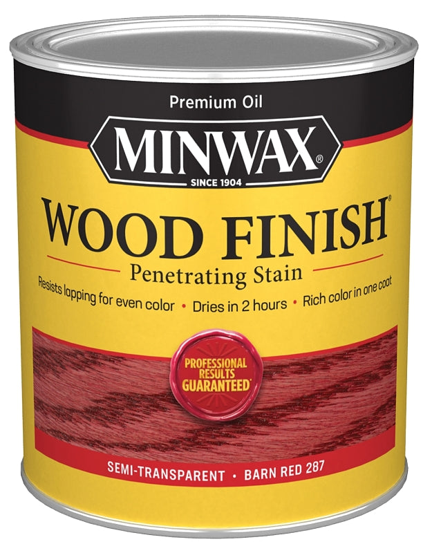 Minwax Wood Finish 701094444 Wood Stain, Barn Red, Liquid, 1 qt