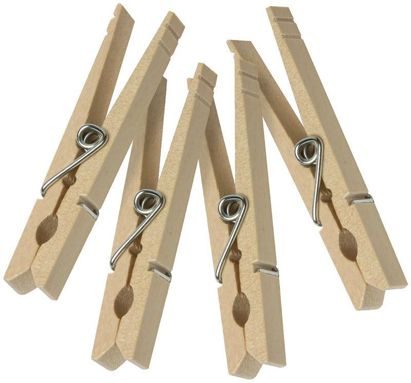 Honey-Can-Do DRY-01375 Classic Clothespin, 0.394 in W, 3.3 in L, Birchwood, Natural