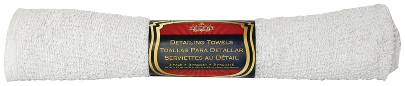 Sm Arnold SELECT 85-733 Detailing and Polishing Towel, Terry Cotton, White